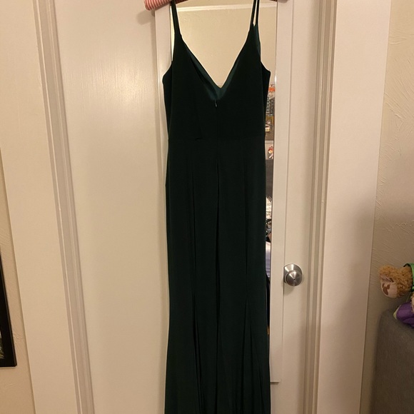 Forest green full-length gown (Worn Once) - Picture 3 of 5